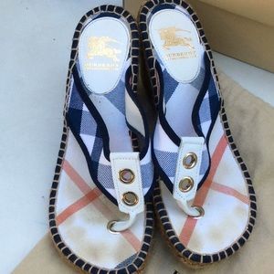 Burberry espadrille wedge sandals